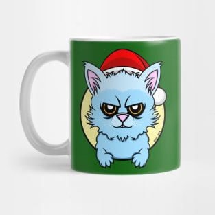 Bad Cat in a Christmas Hat Mug